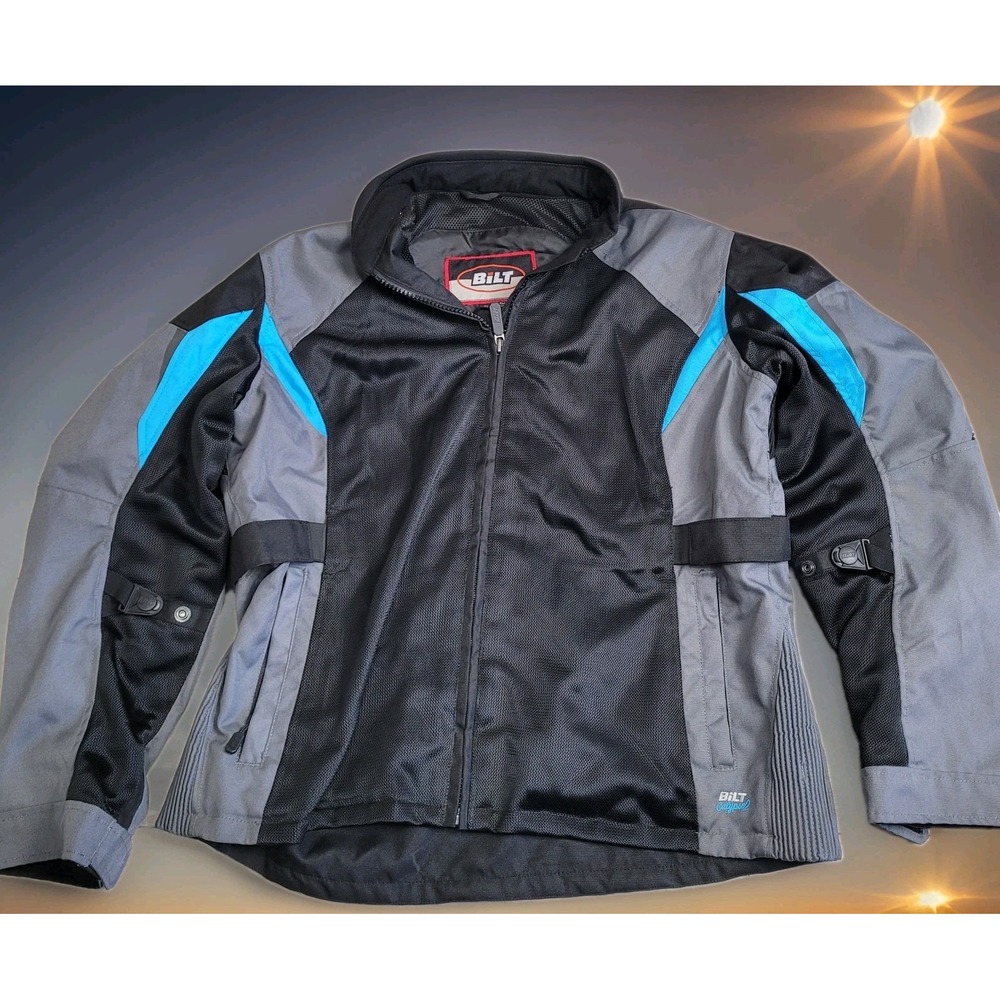 🏍️BiLT Calypso 2 Mesh Motorcycle Jacket Men 3XL Black with Armor LIKE NEW